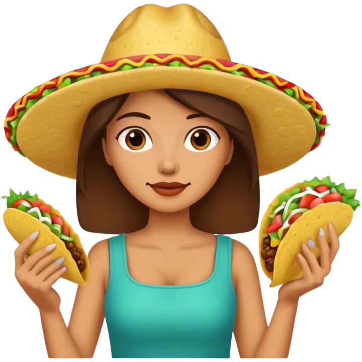 woman holding taco emoji