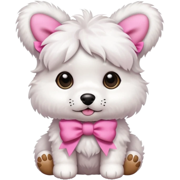 Puppy with pink bows emoji