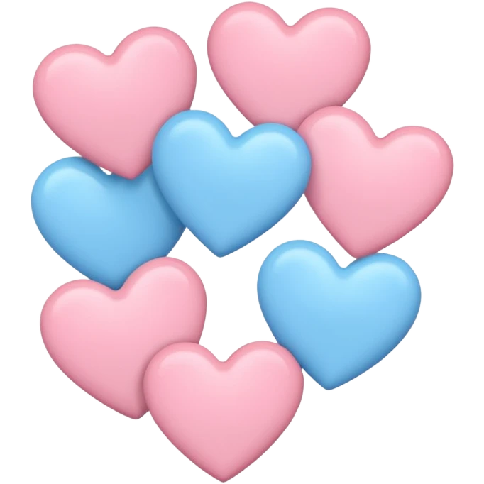 Light pink and baby blue hearts emoji