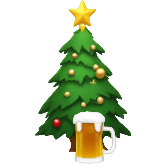 Christmas tree drinking beer emoji