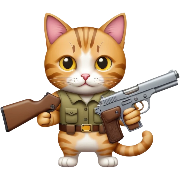 Cat with a gun emoji