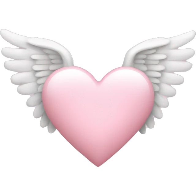 light pink heart with angel wings  emoji
