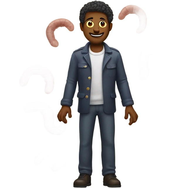 Man with worms as fingers emoji