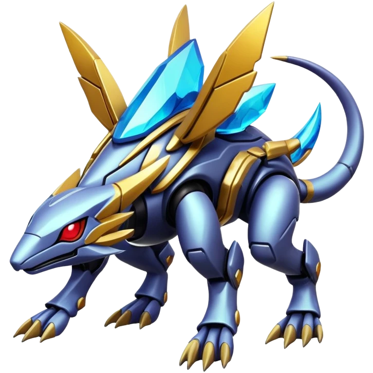  exotic modern cyber-Protogen-Fakémon-Pokémon-Vernid-creature emoji