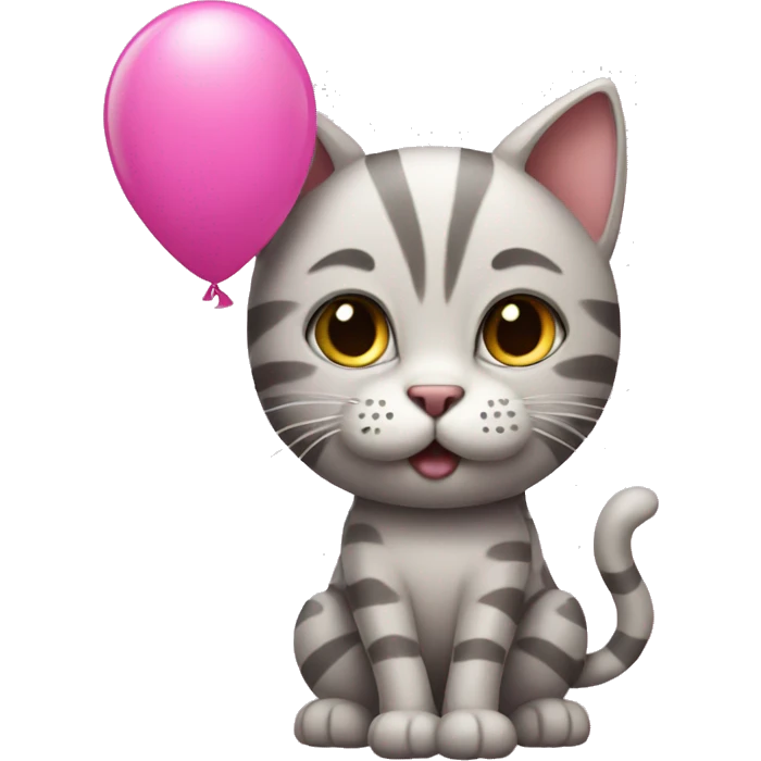 Cat with a pink balloon  emoji