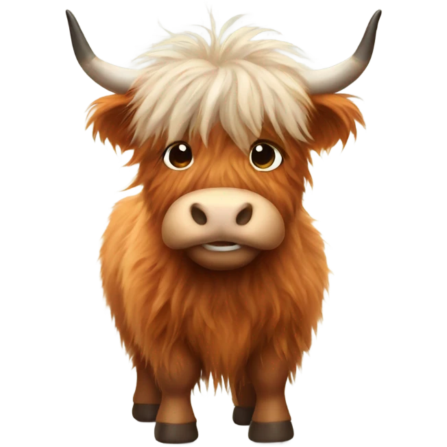 Fluffy highland cow emoji