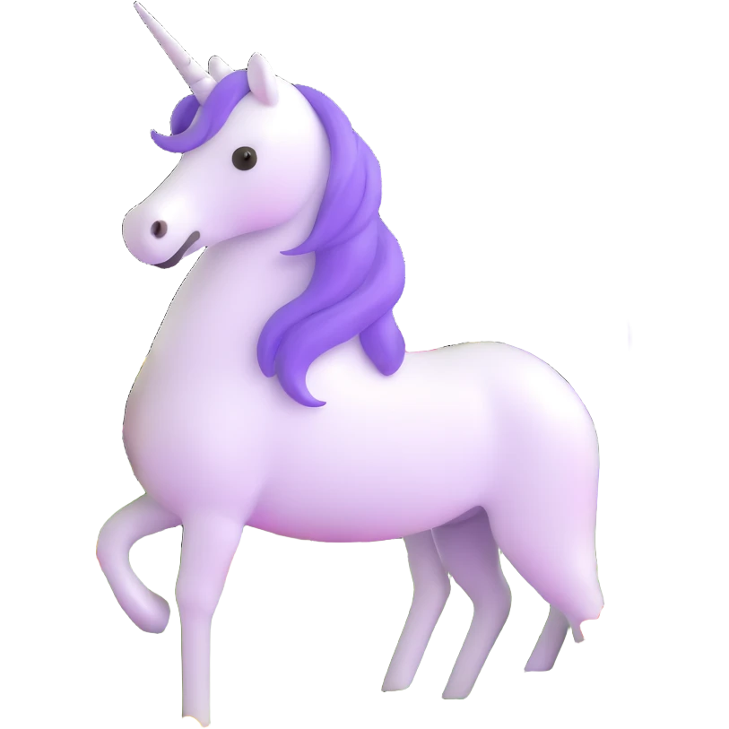 unicorn in a field of flowers emoji