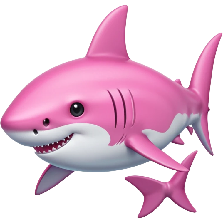Pink shark with a pink bow on its head emoji