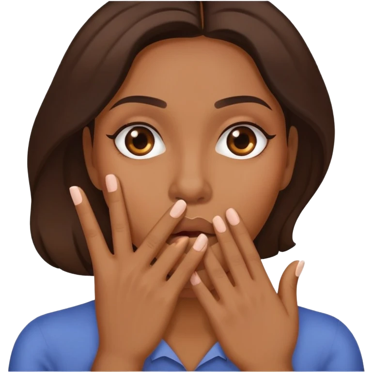 Oops gesture with hand covering mouth, then three female symbols in a row emoji