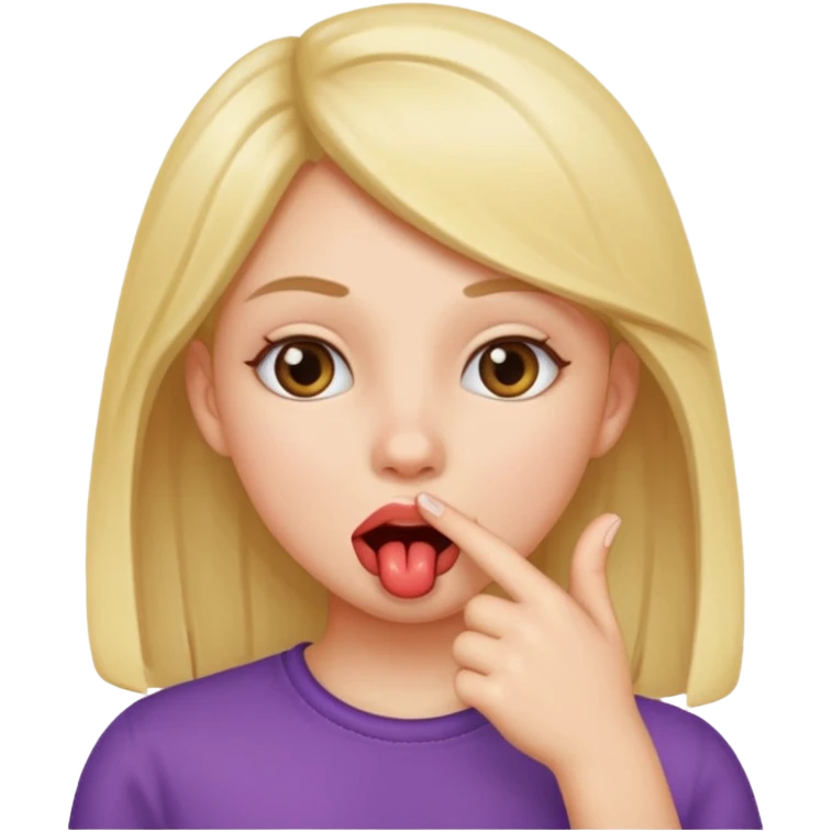 Doigt dans la bouche fille emoji