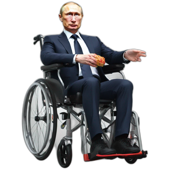 vladimir putin great wheelchair eating freshest meat cube emoji