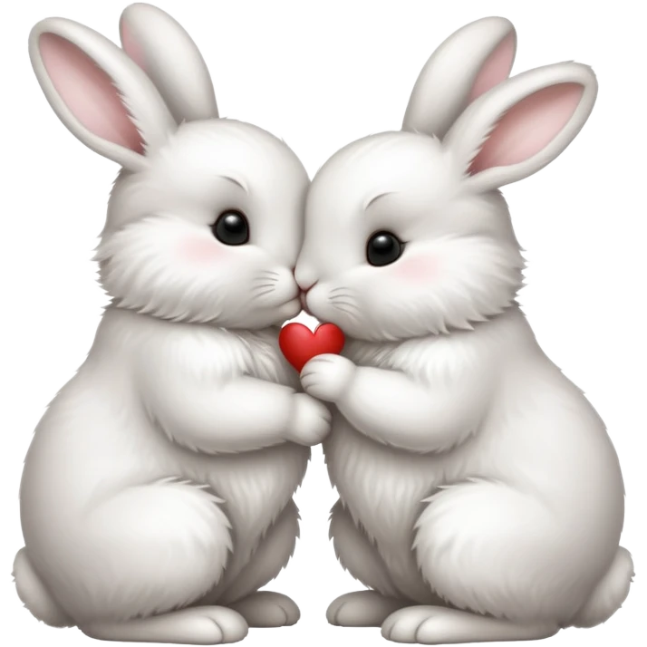 Bunnies kissing emoji