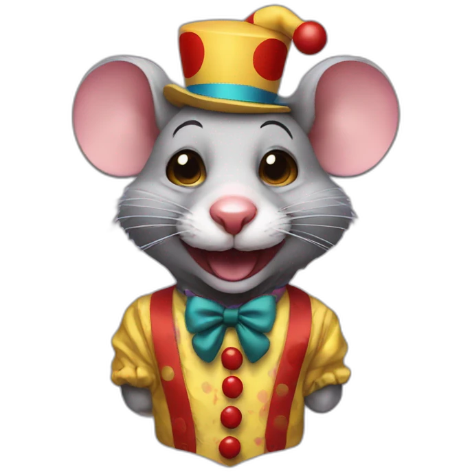 rat dressed up as clown emoji