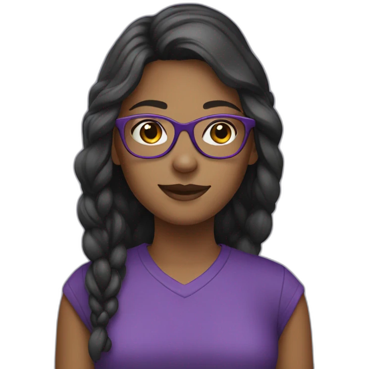girl with glasses dressed in purple emoji