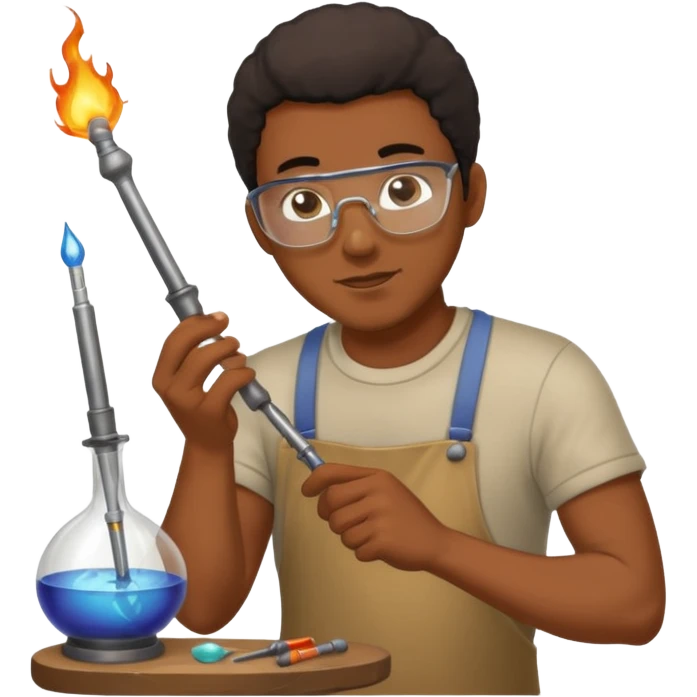 Glass Blower black man emoji