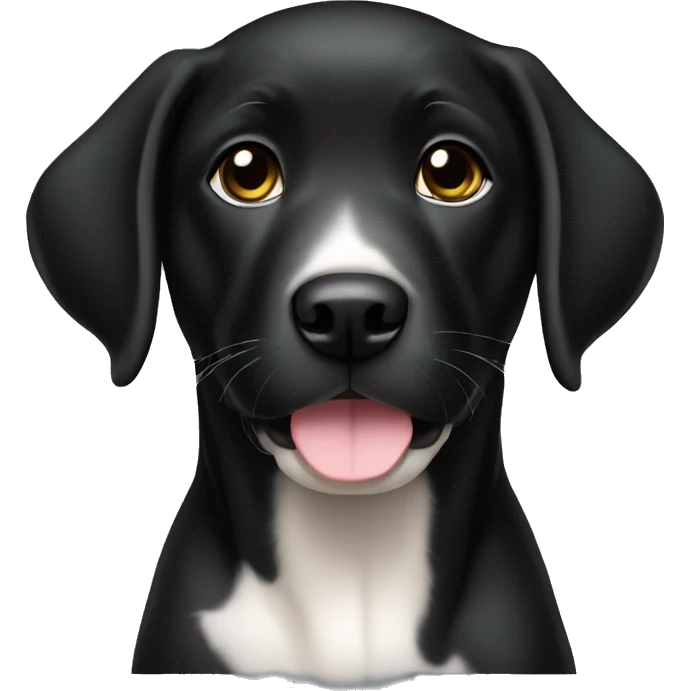 black labrador  female puppy with white chest emoji