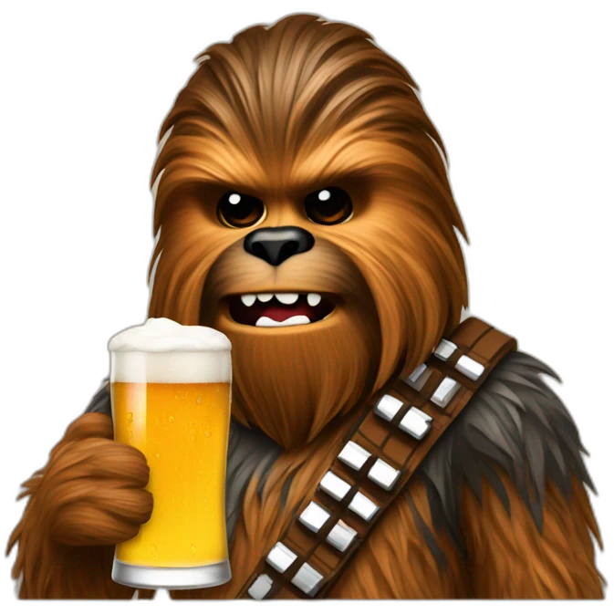 Chewbacca drinking beer emoji