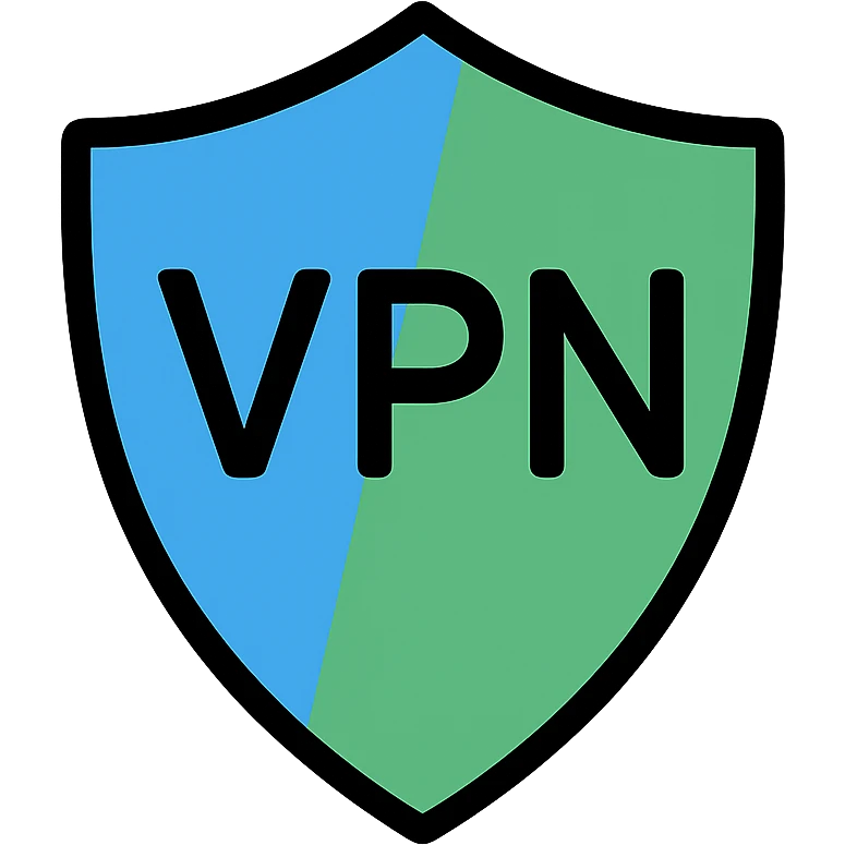VPN shield icon, modern, secure, digital, blue and green color scheme emoji