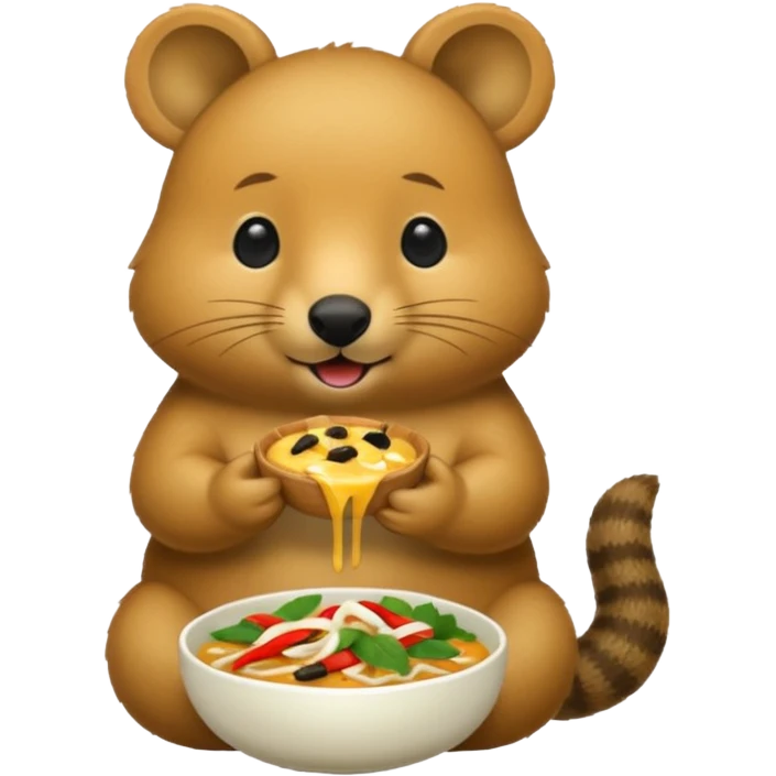quokka eating vietnam food emoji
