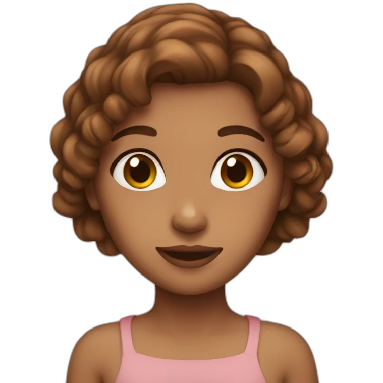 girl brown hair emoji