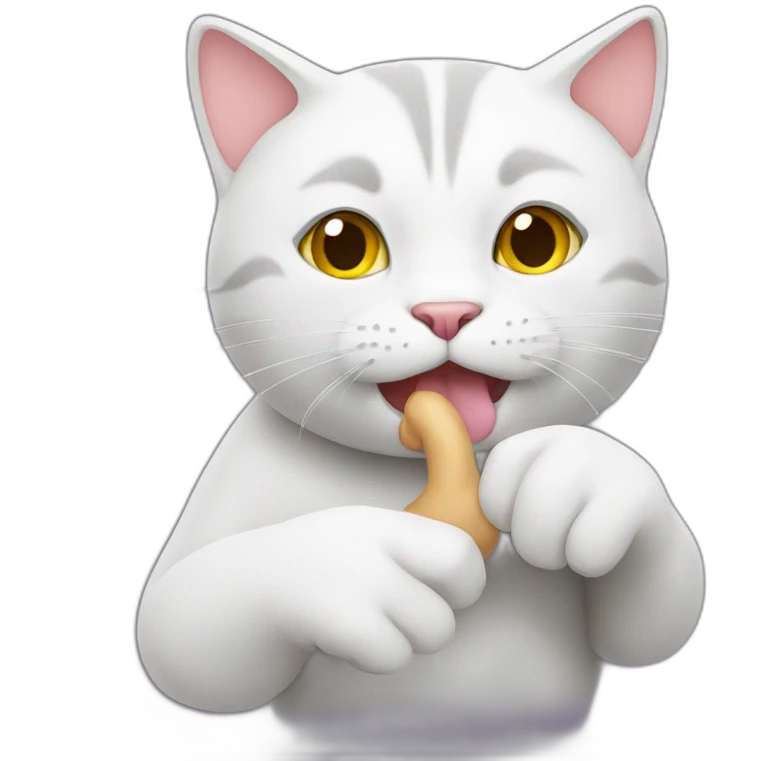 Cat sucking thumb emoji