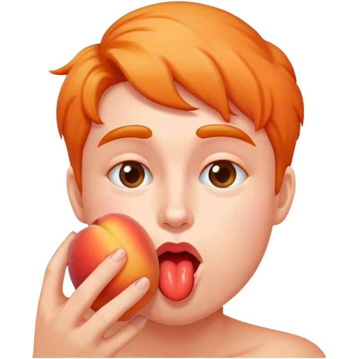 Person licking peach emoji