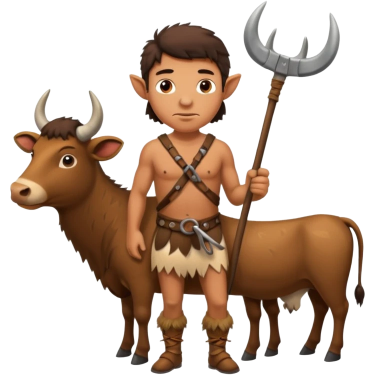 Stone age man  with Ox Plow emoji