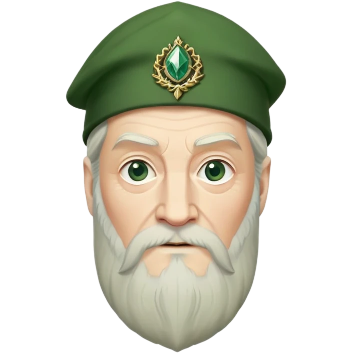 albus dumbledore from harry potter with green scottish Tam o'shanter cap and decorative motifs emoji