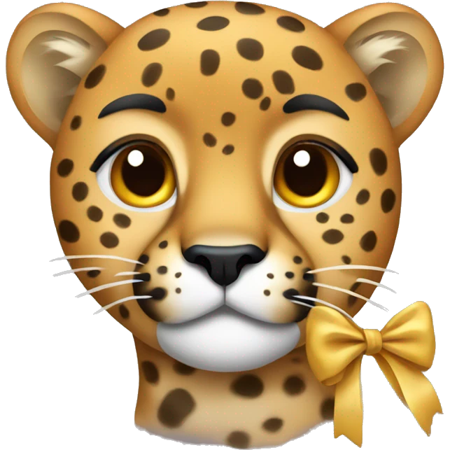 cheetah with a bow  emoji