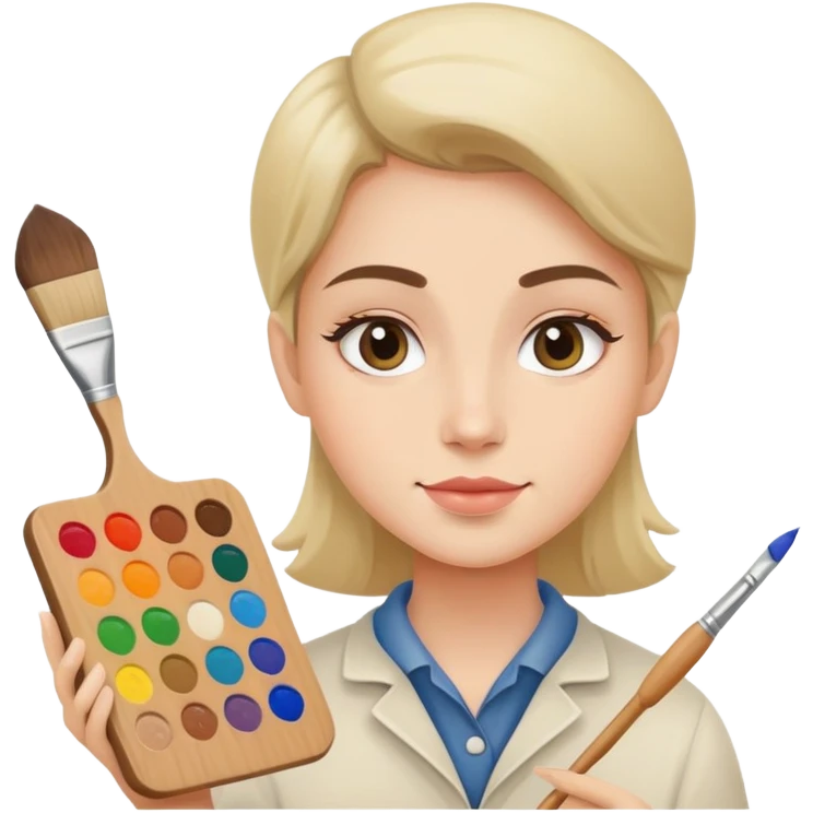 Painter with palette and small paintbrush emoji