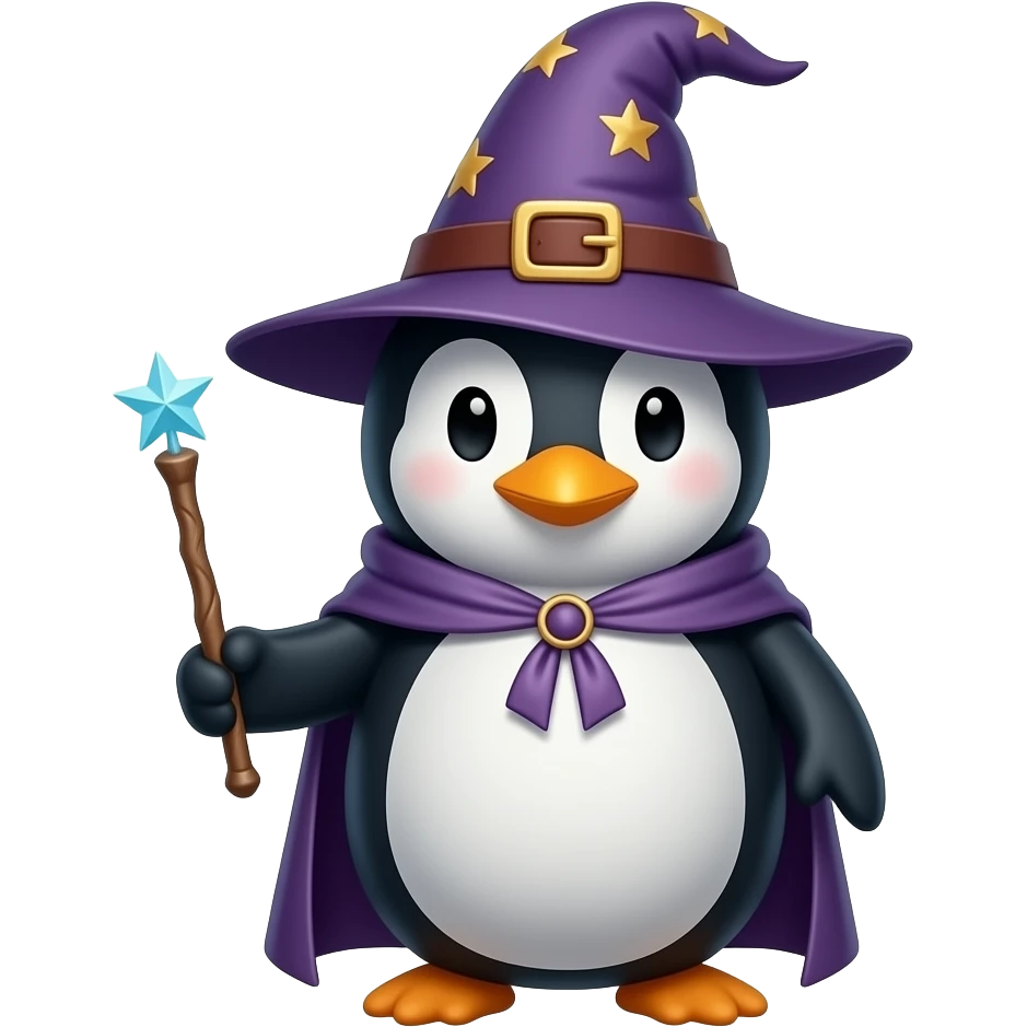 Penguin Wizard emoji