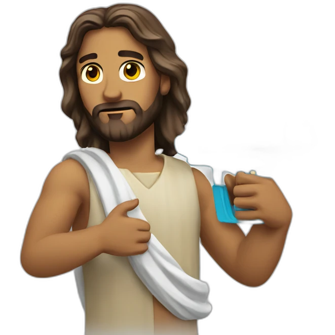 jesus with water toygun  emoji