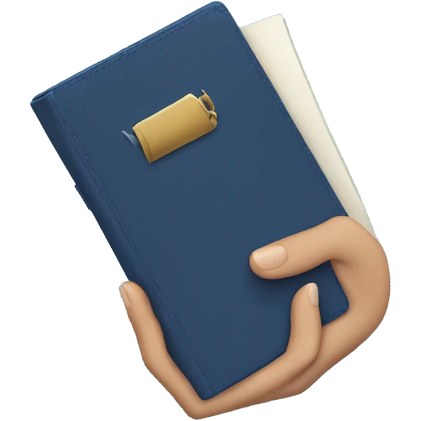 dark blue diary in a woman's hand emoji