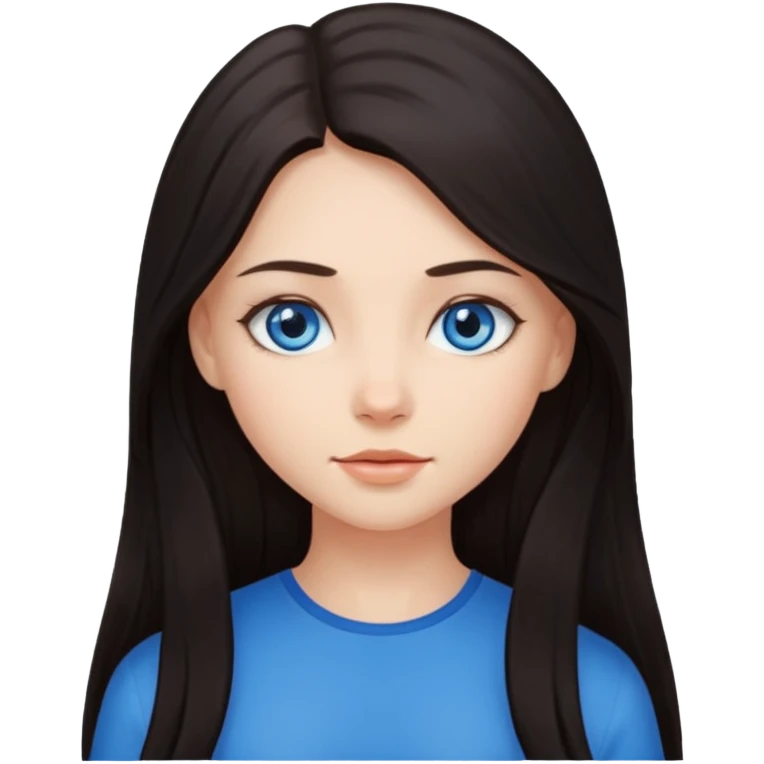 Girl with beautiful long dark hair emoji