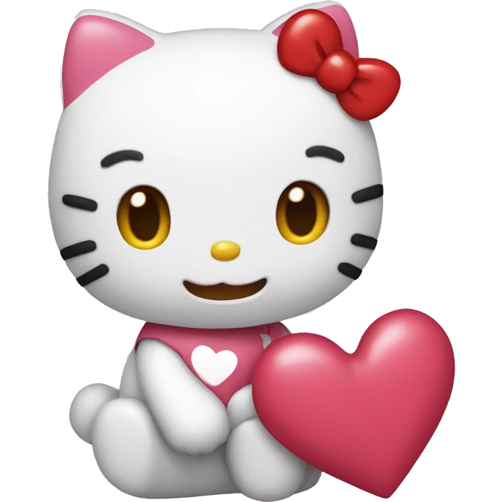 hello kitty with heart emoji