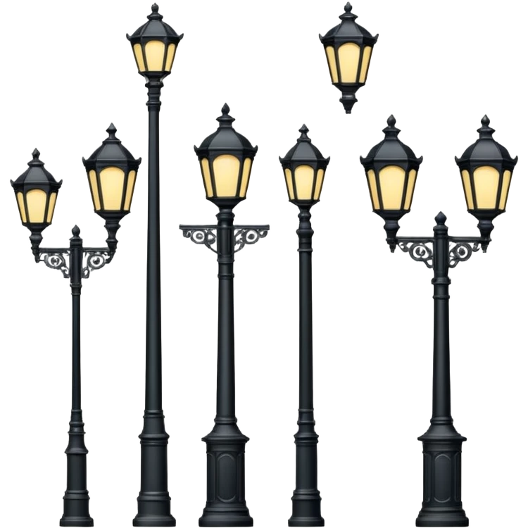 Different classic street lamp post emoji