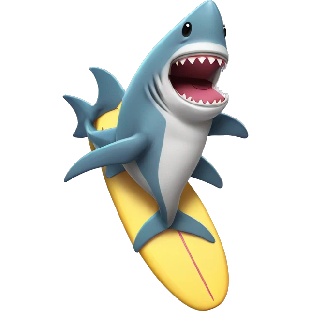 Shark surfboarding with a tutu emoji
