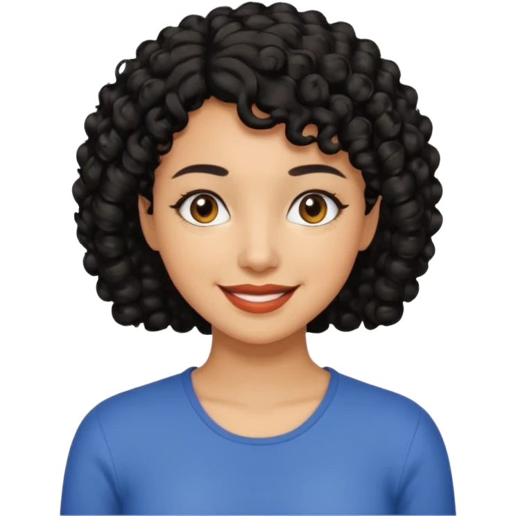 short black curly hair woman mom emoji