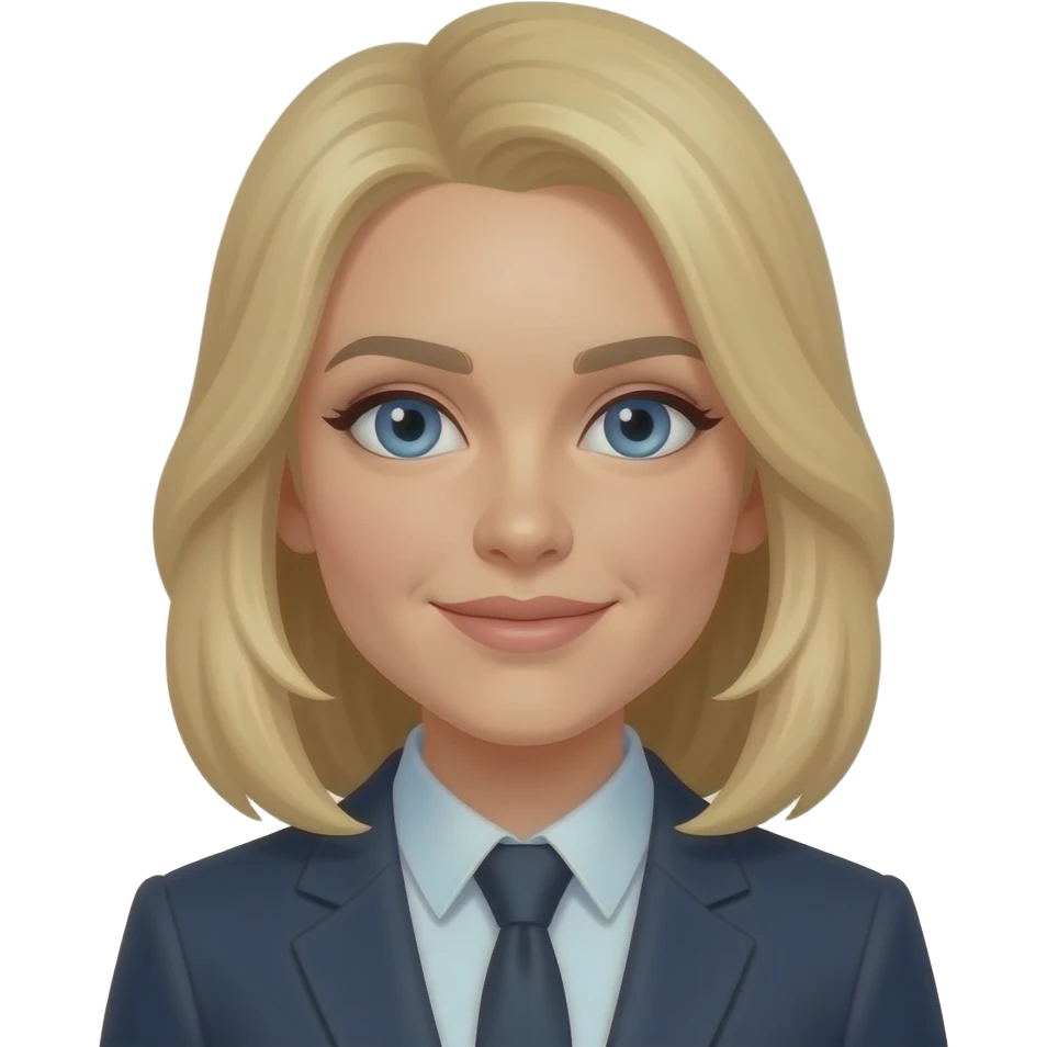 Arquitecta rubia y ojos grises medios azules emoji