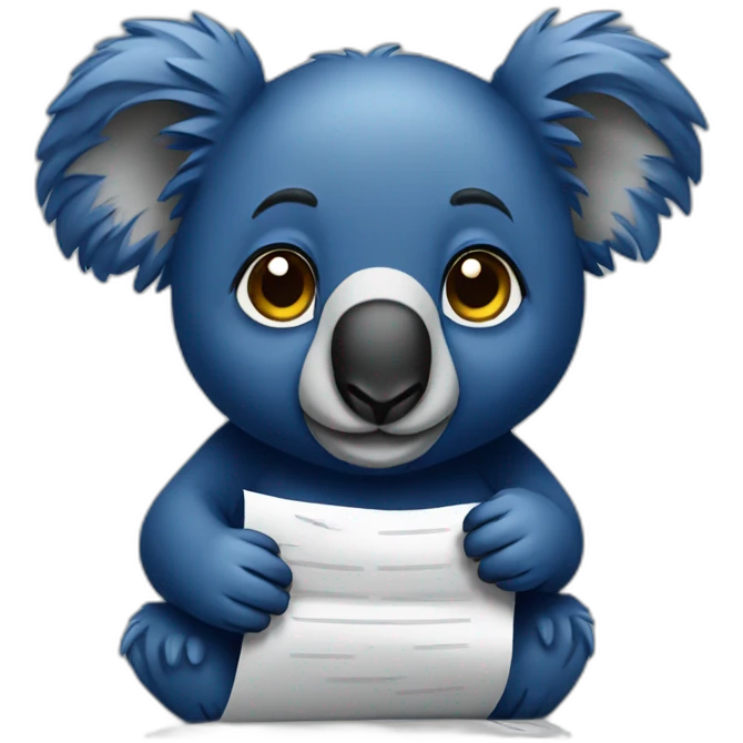 post writer koala in dark blue color emoji