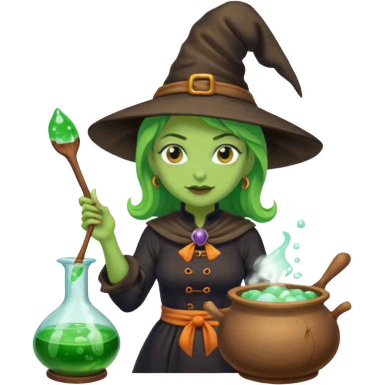 green witch cooking potion emoji