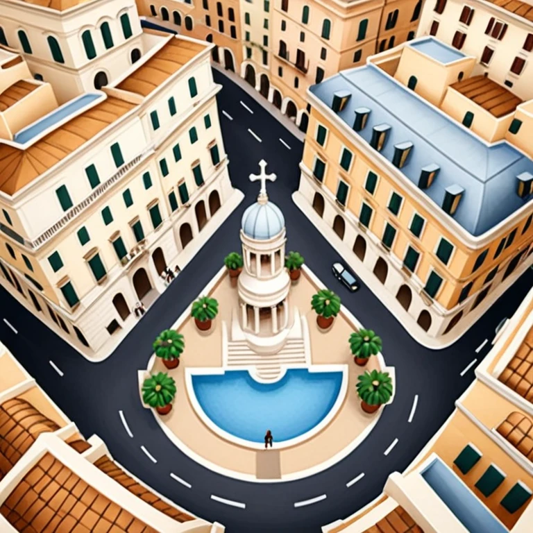 piazza di spagna view from up above
no square style no frame png style 
no squared only building emoji