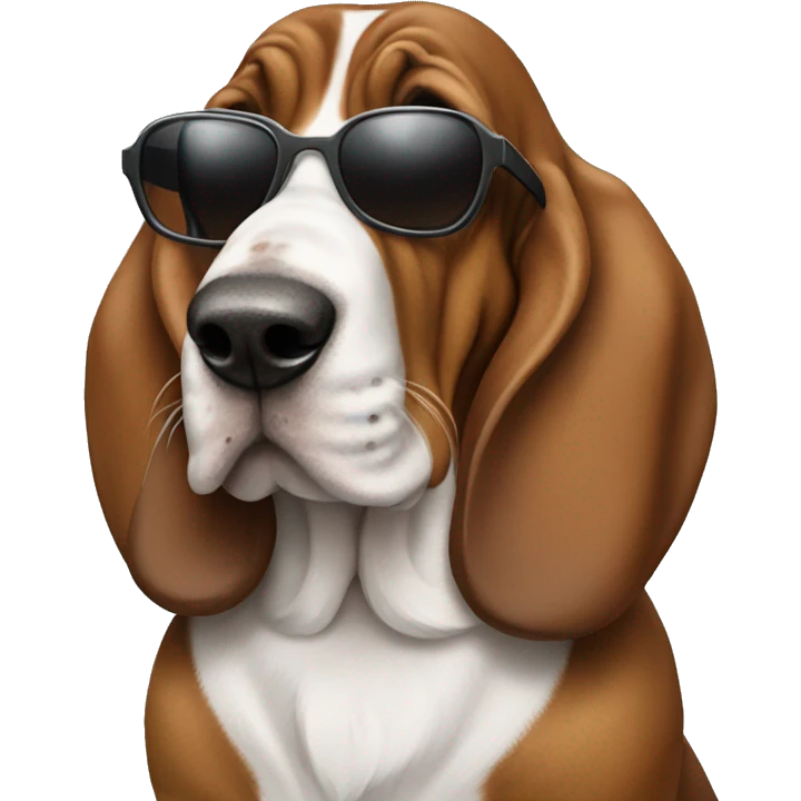 basset hound with sunglasses emoji