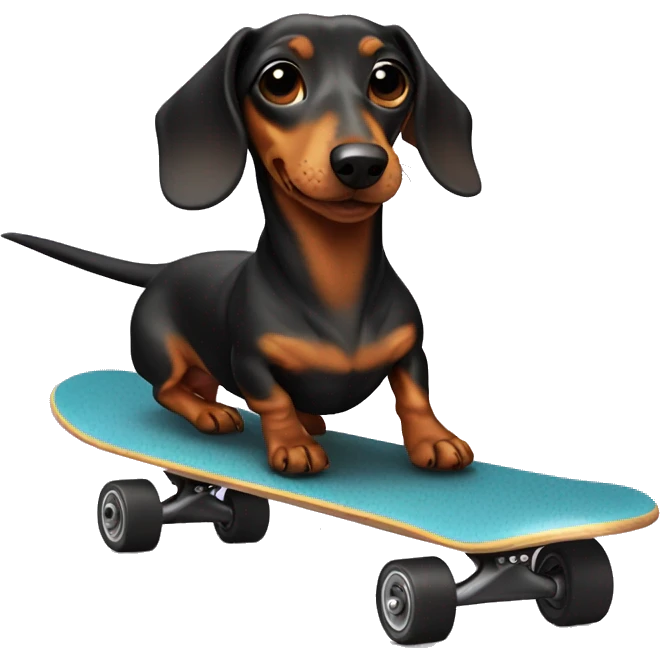 dachshund on a skateboard  emoji