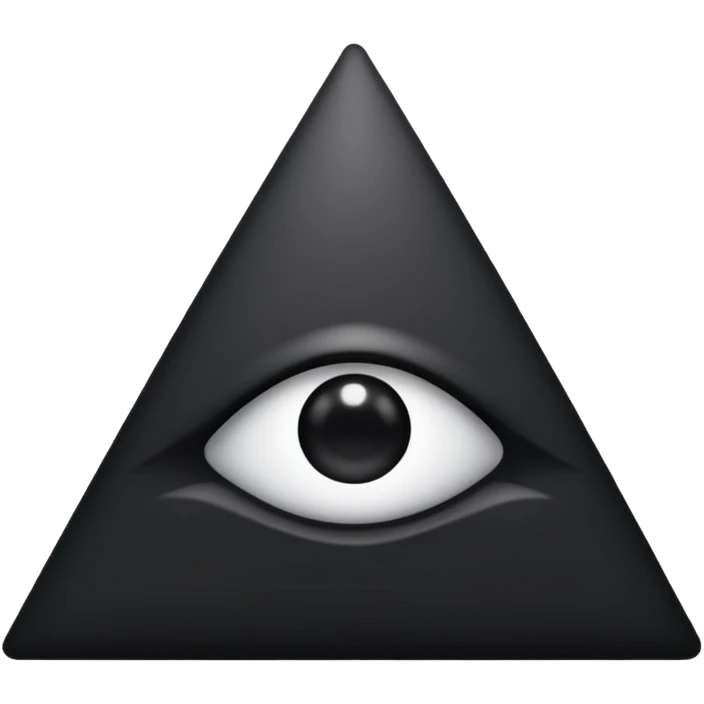 pyramide noir avec un oeil au centre et des taches noir sur toutes les extrémités comme un brouillard noir emoji