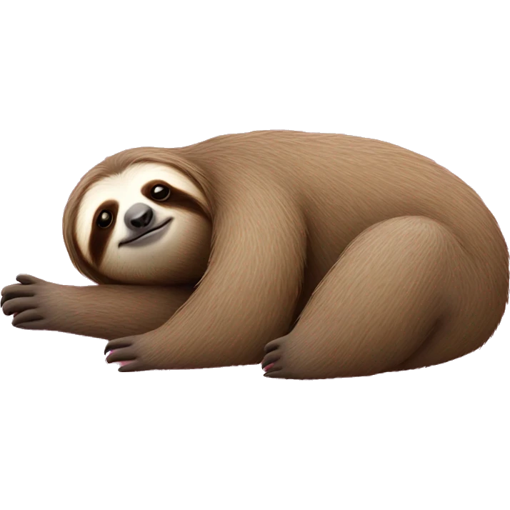 Sloth sleeping in a pink bed emoji