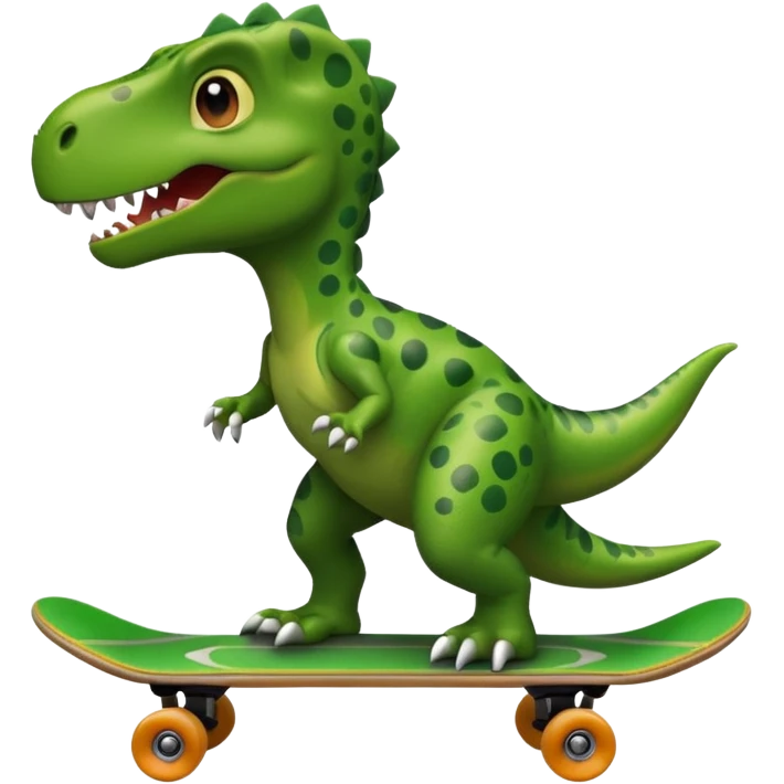 Dinosaur on a skateboard emoji