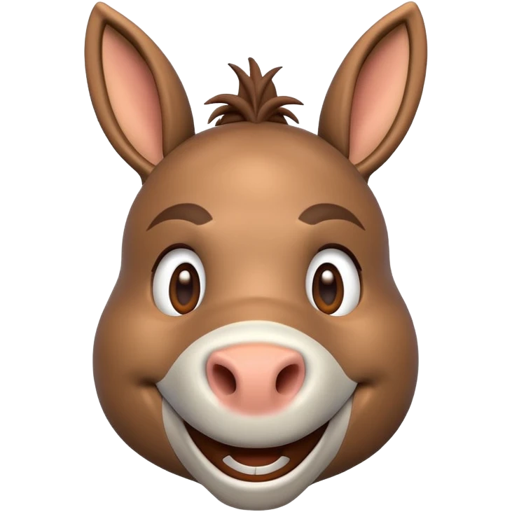 Smiling donkey 3d emoji
