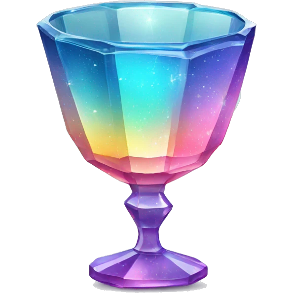 Sparkly glossy colorful glass crystal sparkly cup emoji