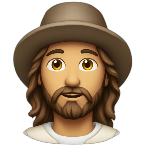 Jesus with a hat but hes cool now emoji